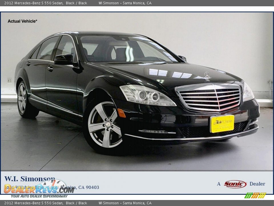 2012 Mercedes-Benz S 550 Sedan Black / Black Photo #1