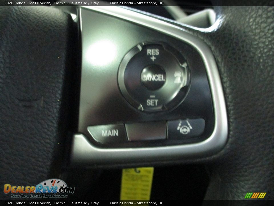 2020 Honda Civic LX Sedan Cosmic Blue Metallic / Gray Photo #31