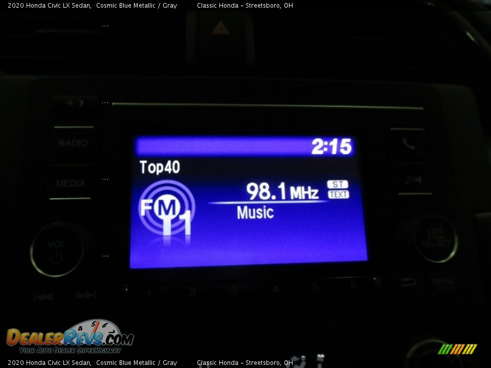 2020 Honda Civic LX Sedan Cosmic Blue Metallic / Gray Photo #35