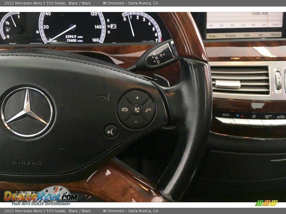 2012 Mercedes-Benz S 550 Sedan Black / Black Photo #19