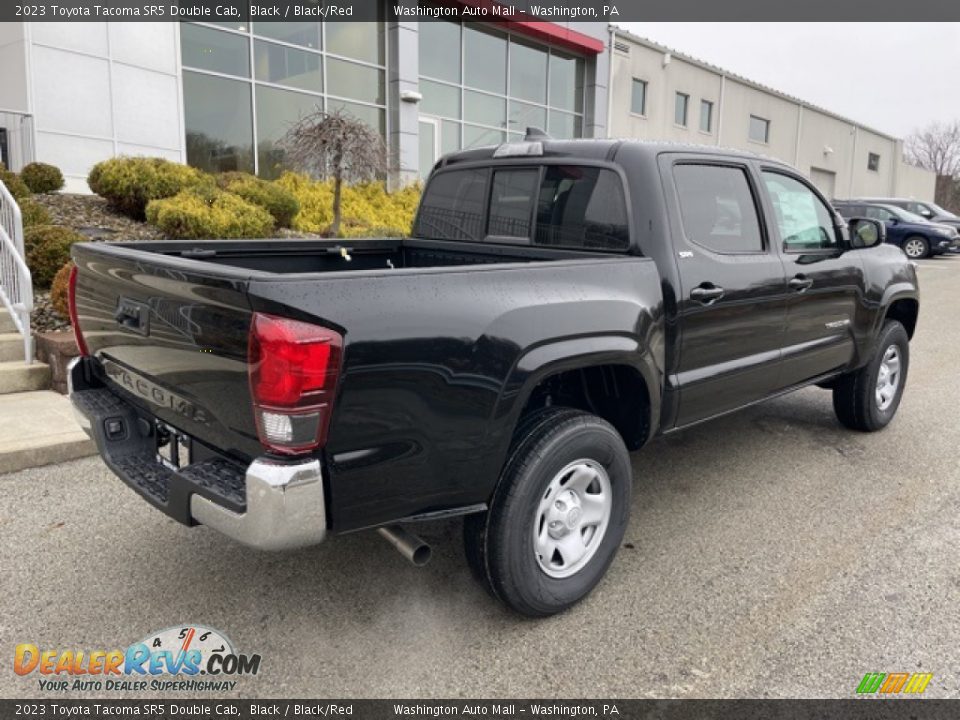 2023 Toyota Tacoma SR5 Double Cab Black / Black/Red Photo #9