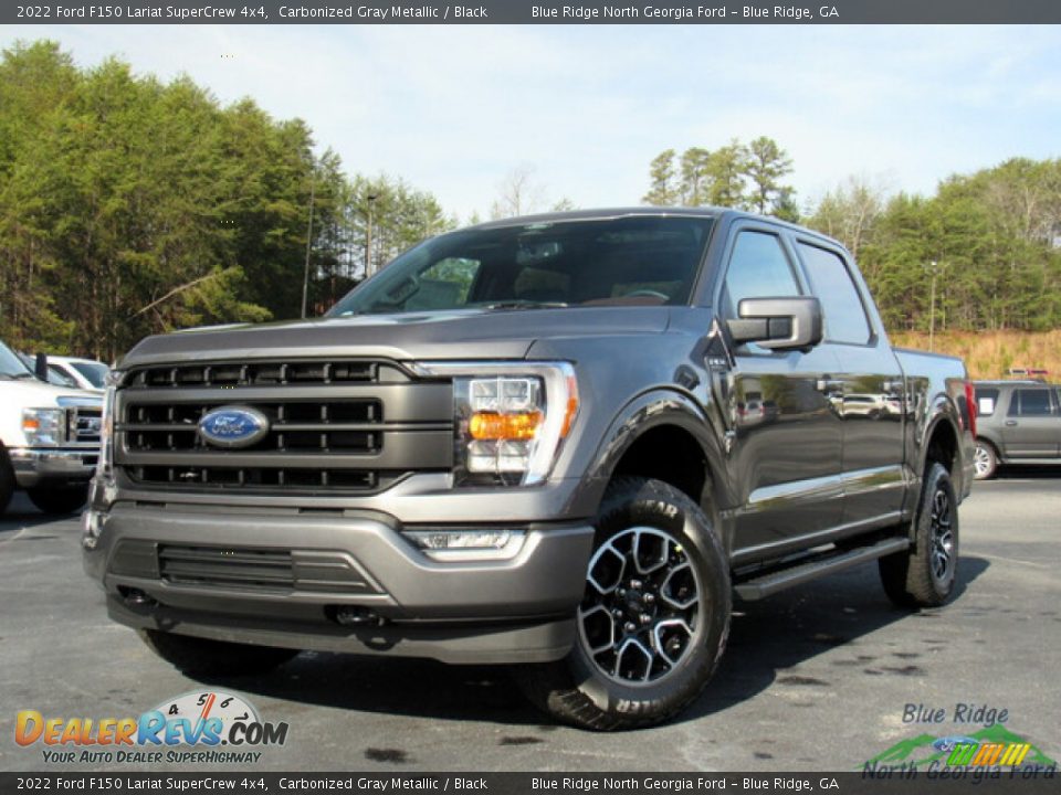 2022 Ford F150 Lariat SuperCrew 4x4 Carbonized Gray Metallic / Black Photo #1