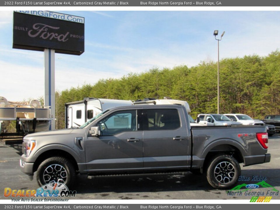 2022 Ford F150 Lariat SuperCrew 4x4 Carbonized Gray Metallic / Black Photo #2