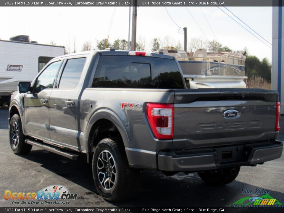 2022 Ford F150 Lariat SuperCrew 4x4 Carbonized Gray Metallic / Black Photo #3