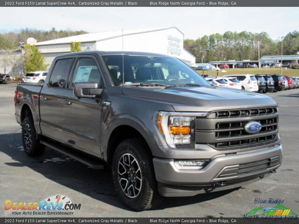 2022 Ford F150 Lariat SuperCrew 4x4 Carbonized Gray Metallic / Black Photo #7