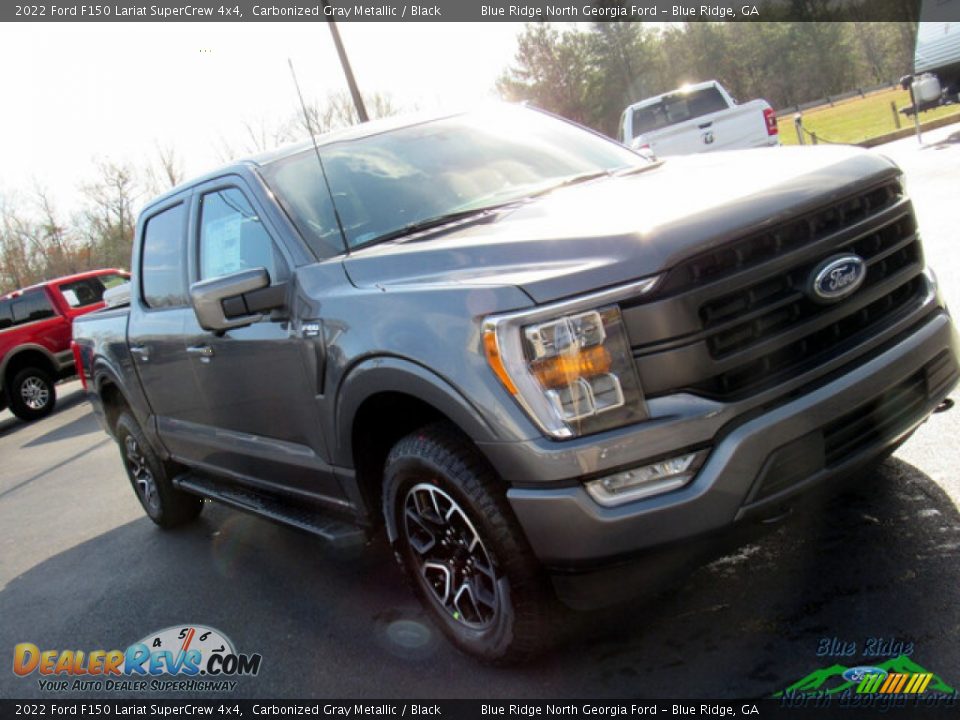 2022 Ford F150 Lariat SuperCrew 4x4 Carbonized Gray Metallic / Black Photo #27