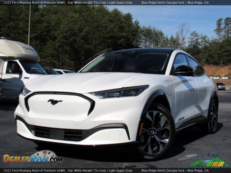 2022 Ford Mustang Mach-E Premium eAWD Star White Metallic Tri-Coat / Light Space Gray Photo #1