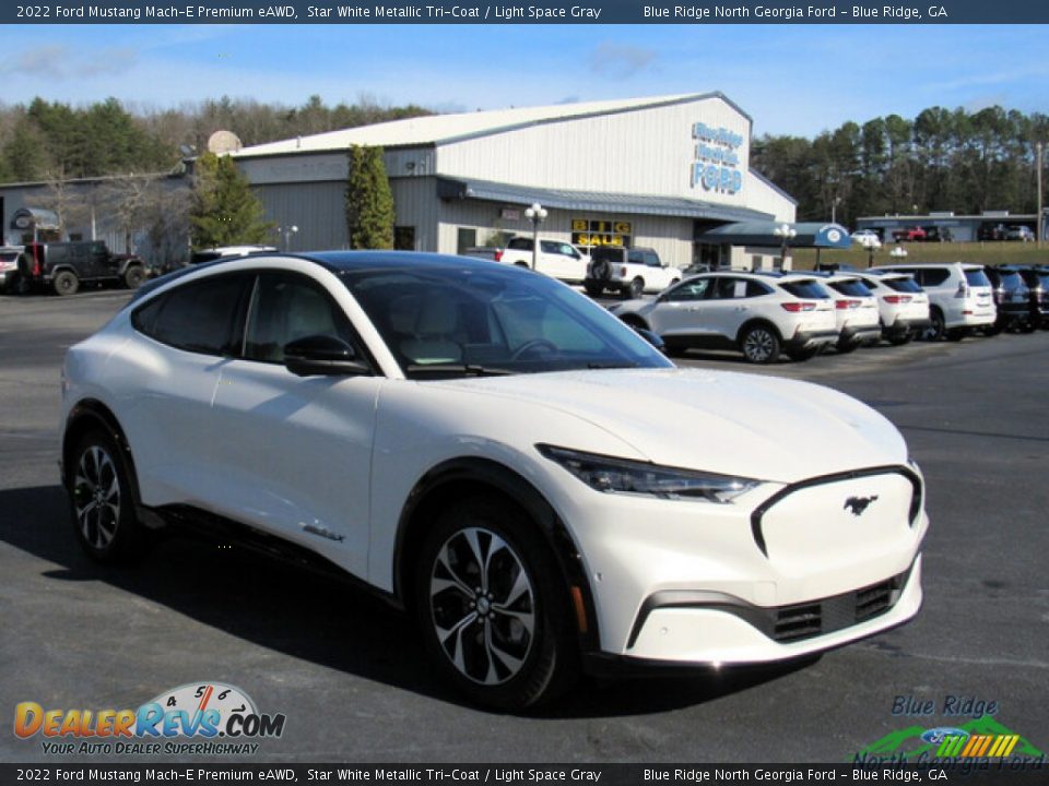 2022 Ford Mustang Mach-E Premium eAWD Star White Metallic Tri-Coat / Light Space Gray Photo #7