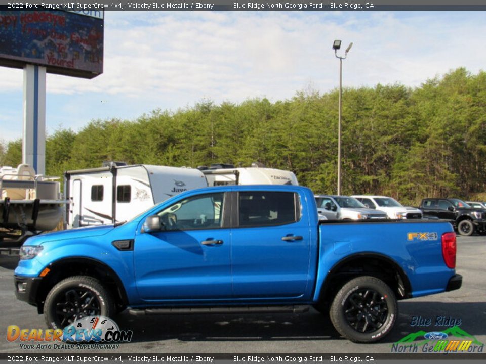 2022 Ford Ranger XLT SuperCrew 4x4 Velocity Blue Metallic / Ebony Photo #2