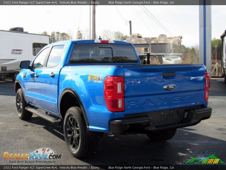 2022 Ford Ranger XLT SuperCrew 4x4 Velocity Blue Metallic / Ebony Photo #3