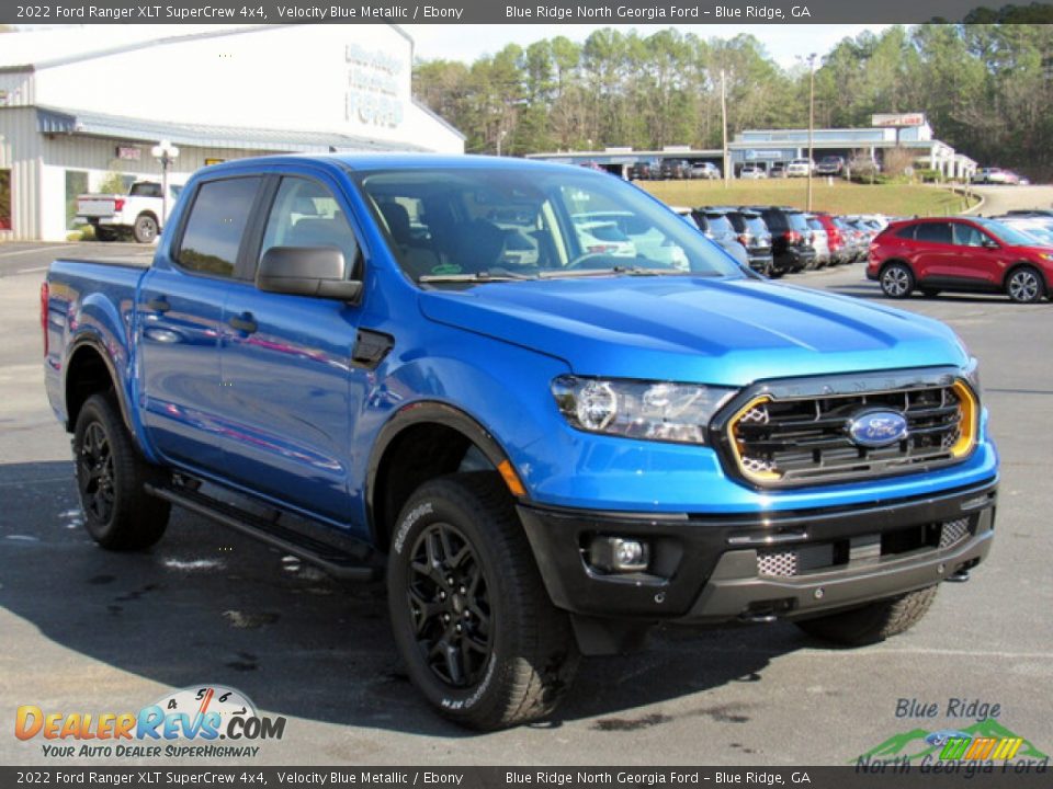 2022 Ford Ranger XLT SuperCrew 4x4 Velocity Blue Metallic / Ebony Photo #7
