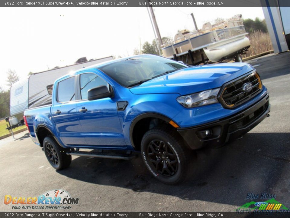 2022 Ford Ranger XLT SuperCrew 4x4 Velocity Blue Metallic / Ebony Photo #24