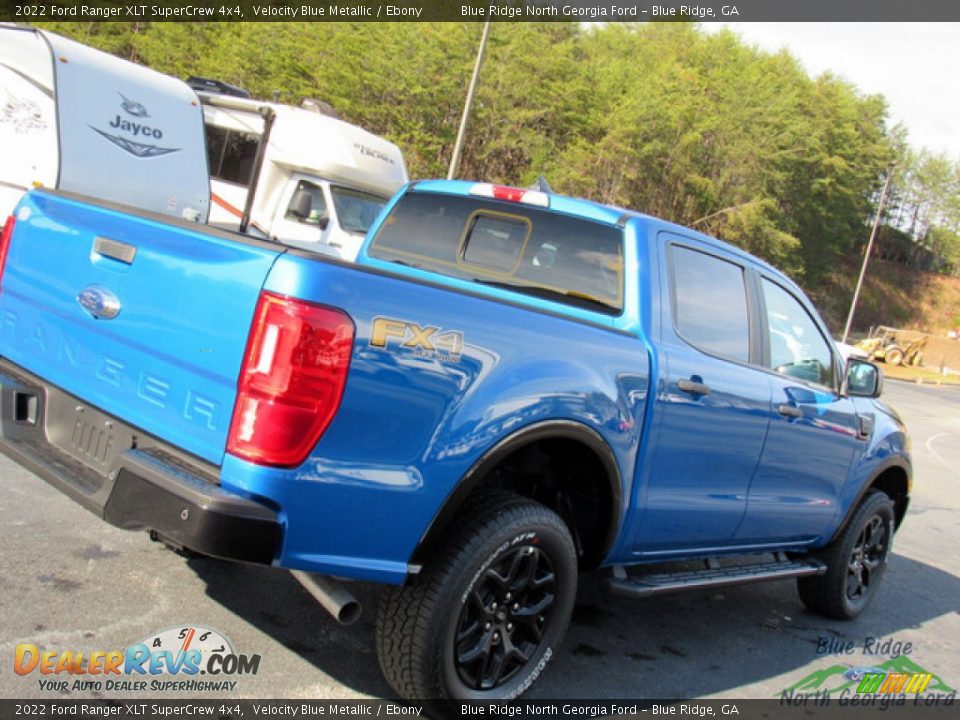 2022 Ford Ranger XLT SuperCrew 4x4 Velocity Blue Metallic / Ebony Photo #25