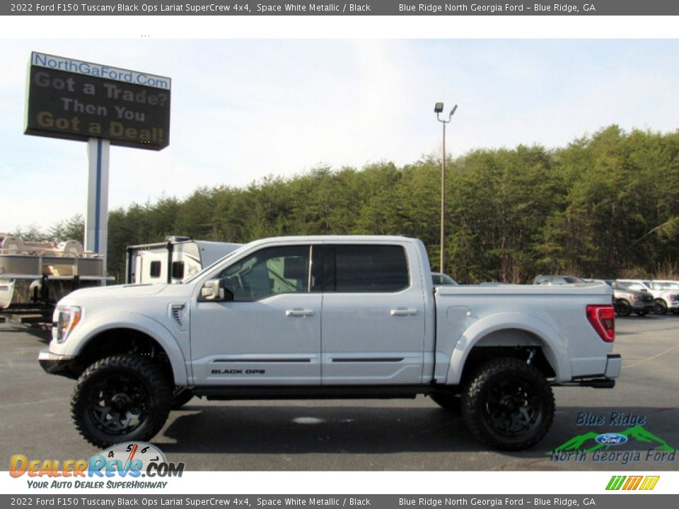 2022 Ford F150 Tuscany Black Ops Lariat SuperCrew 4x4 Space White Metallic / Black Photo #2