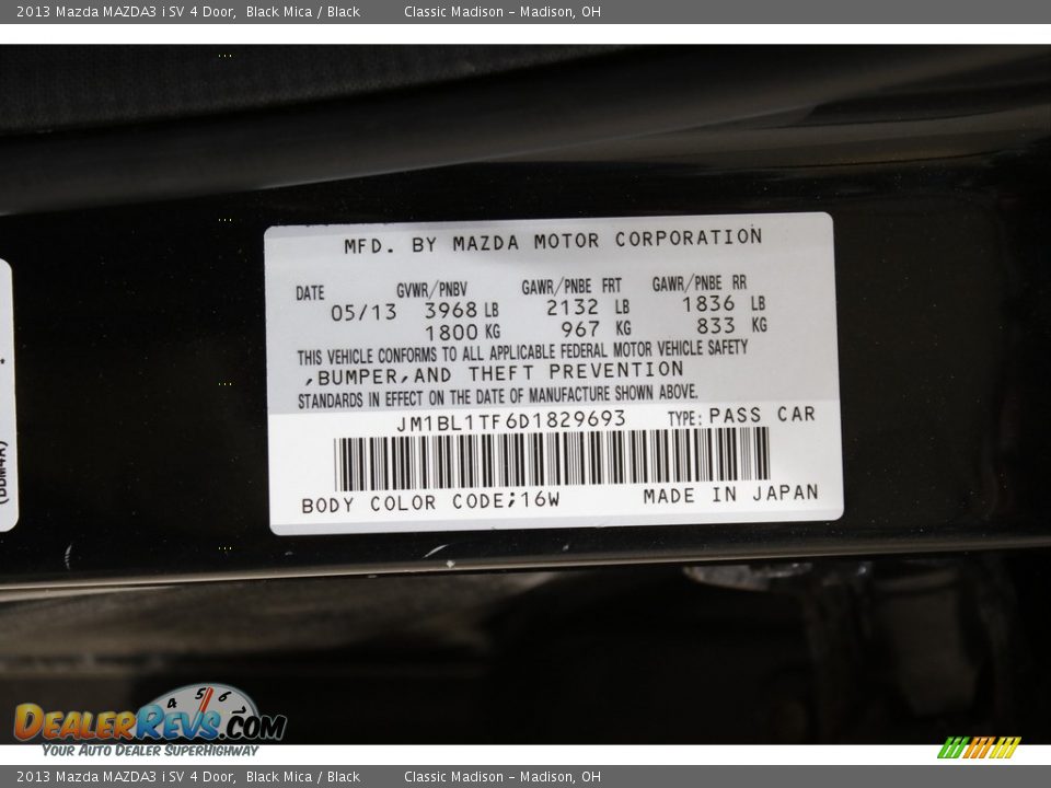 2013 Mazda MAZDA3 i SV 4 Door Black Mica / Black Photo #20