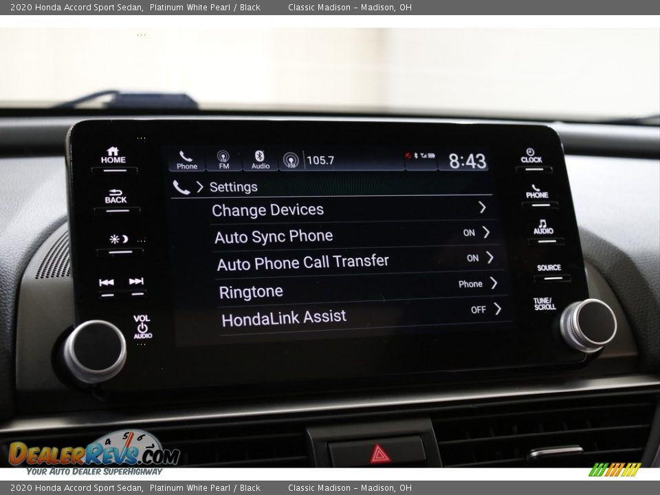 2020 Honda Accord Sport Sedan Platinum White Pearl / Black Photo #11
