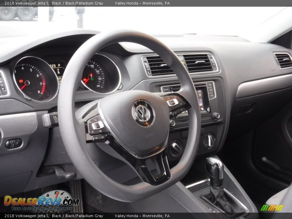 2018 Volkswagen Jetta S Black / Black/Palladium Gray Photo #9