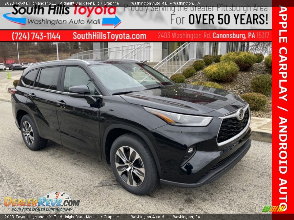 2023 Toyota Highlander XLE Midnight Black Metallic / Graphite Photo #1