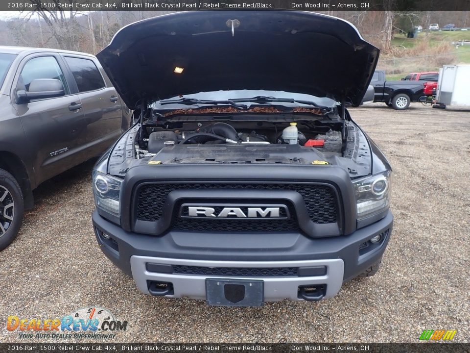 2016 Ram 1500 Rebel Crew Cab 4x4 Brilliant Black Crystal Pearl / Rebel Theme Red/Black Photo #4