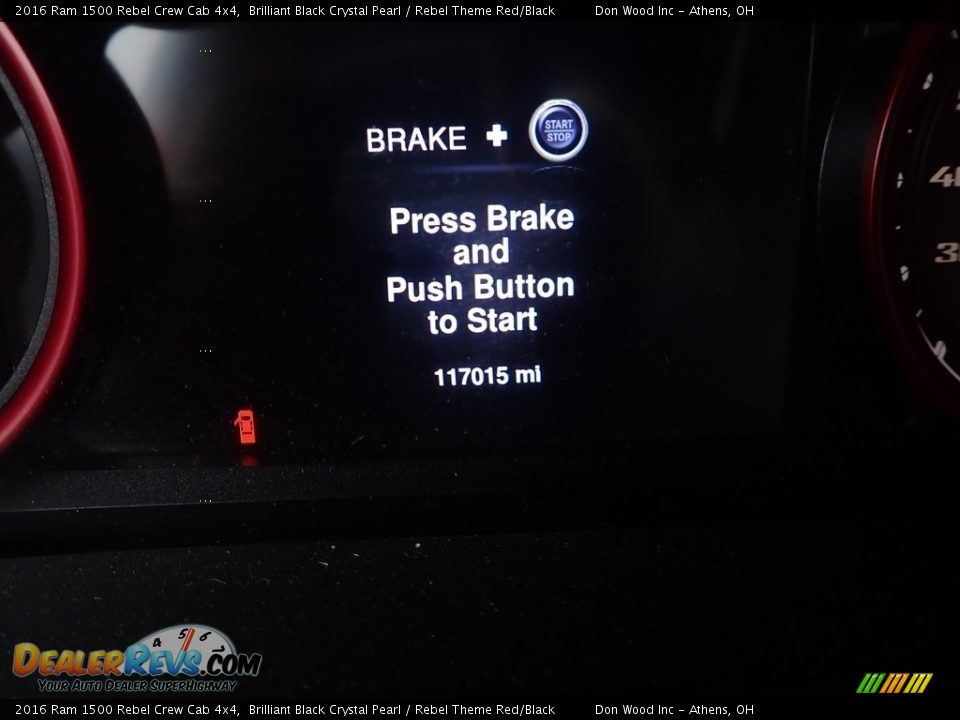 2016 Ram 1500 Rebel Crew Cab 4x4 Brilliant Black Crystal Pearl / Rebel Theme Red/Black Photo #14
