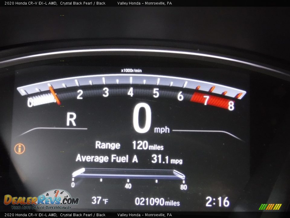 2020 Honda CR-V EX-L AWD Crystal Black Pearl / Black Photo #35
