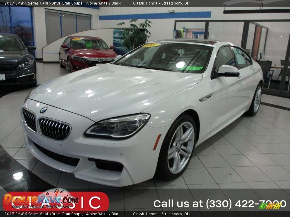 2017 BMW 6 Series 640i xDrive Gran Coupe Alpine White / Black Photo #1