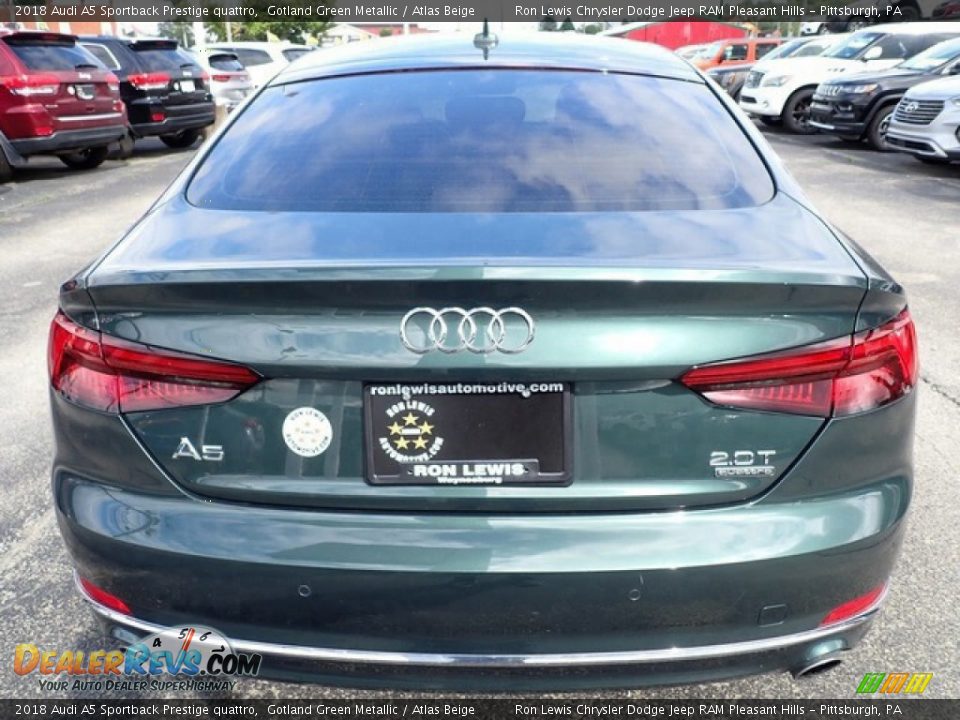 2018 Audi A5 Sportback Prestige quattro Gotland Green Metallic / Atlas Beige Photo #4