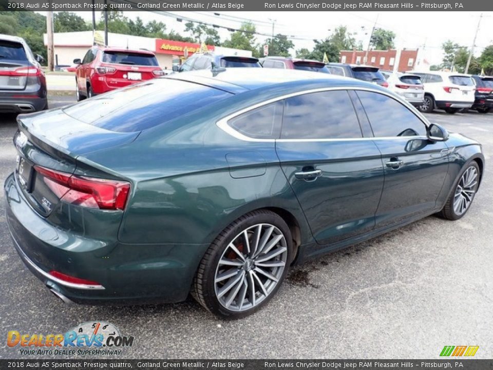 2018 Audi A5 Sportback Prestige quattro Gotland Green Metallic / Atlas Beige Photo #6