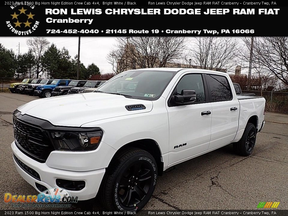 2023 Ram 1500 Big Horn Night Edition Crew Cab 4x4 Bright White / Black Photo #1