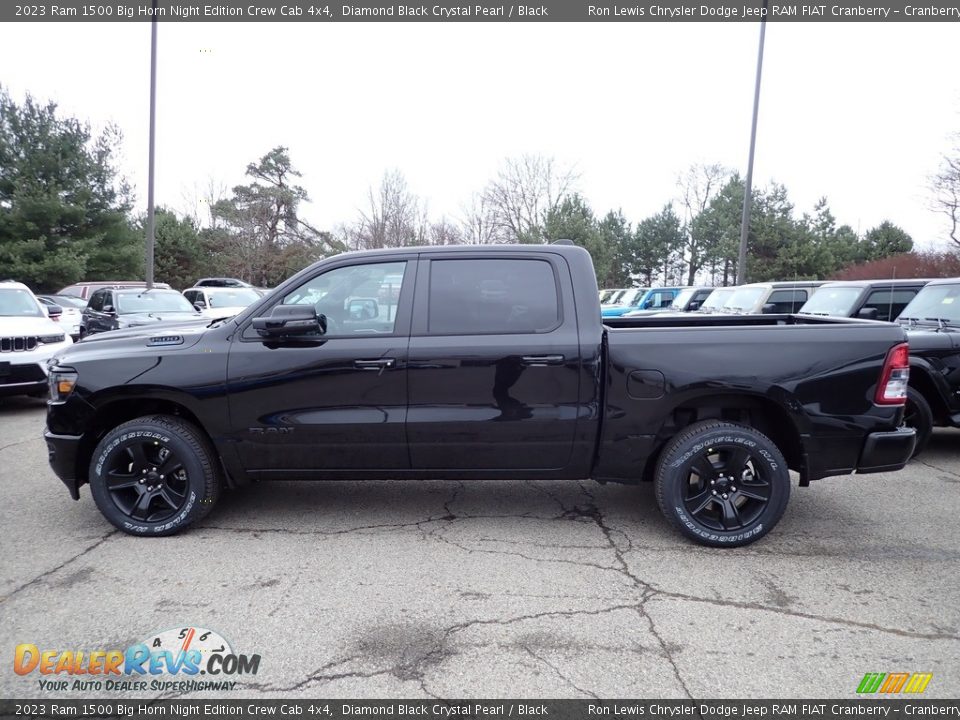 Diamond Black Crystal Pearl 2023 Ram 1500 Big Horn Night Edition Crew Cab 4x4 Photo #2