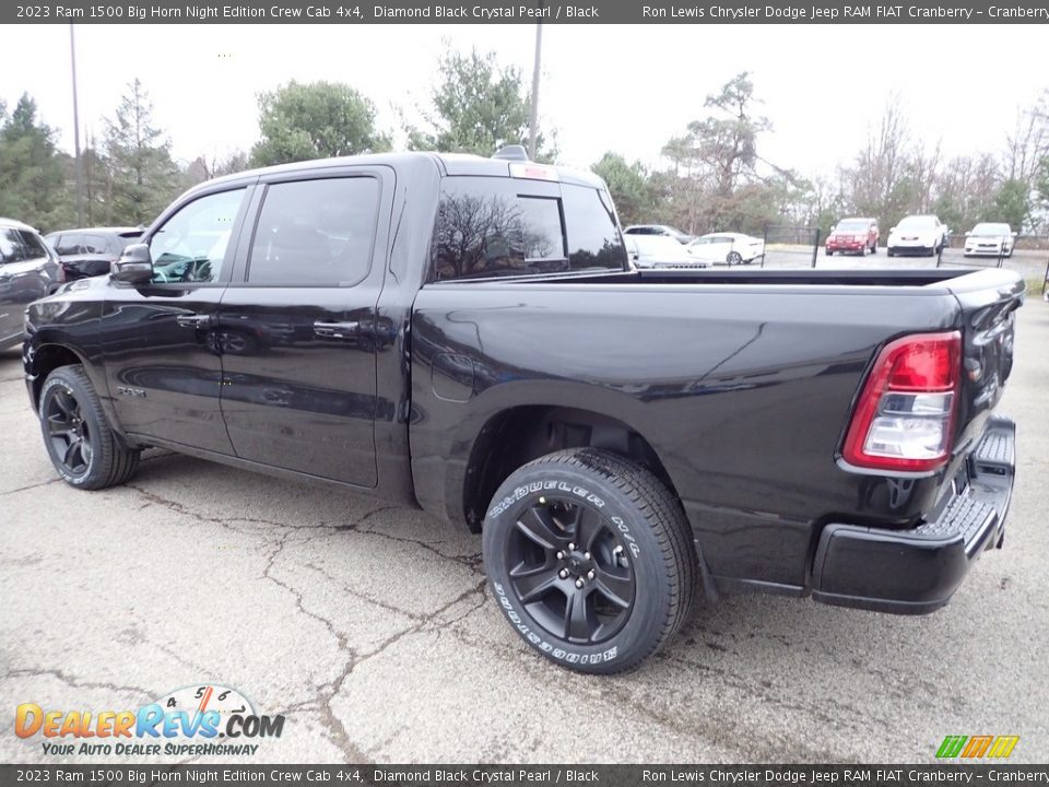 Diamond Black Crystal Pearl 2023 Ram 1500 Big Horn Night Edition Crew Cab 4x4 Photo #3