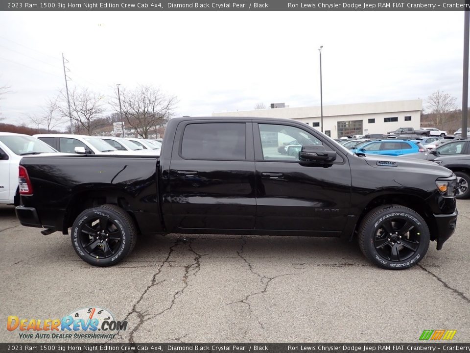 Diamond Black Crystal Pearl 2023 Ram 1500 Big Horn Night Edition Crew Cab 4x4 Photo #6