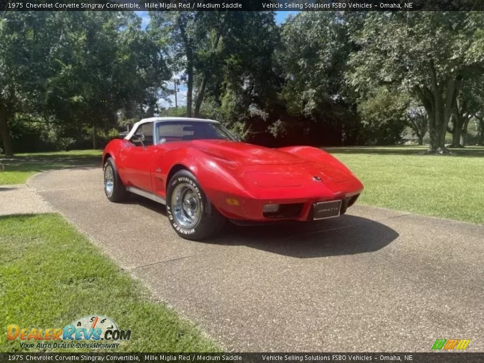 1975 Chevrolet Corvette Stingray Convertible Mille Miglia Red / Medium Saddle Photo #12