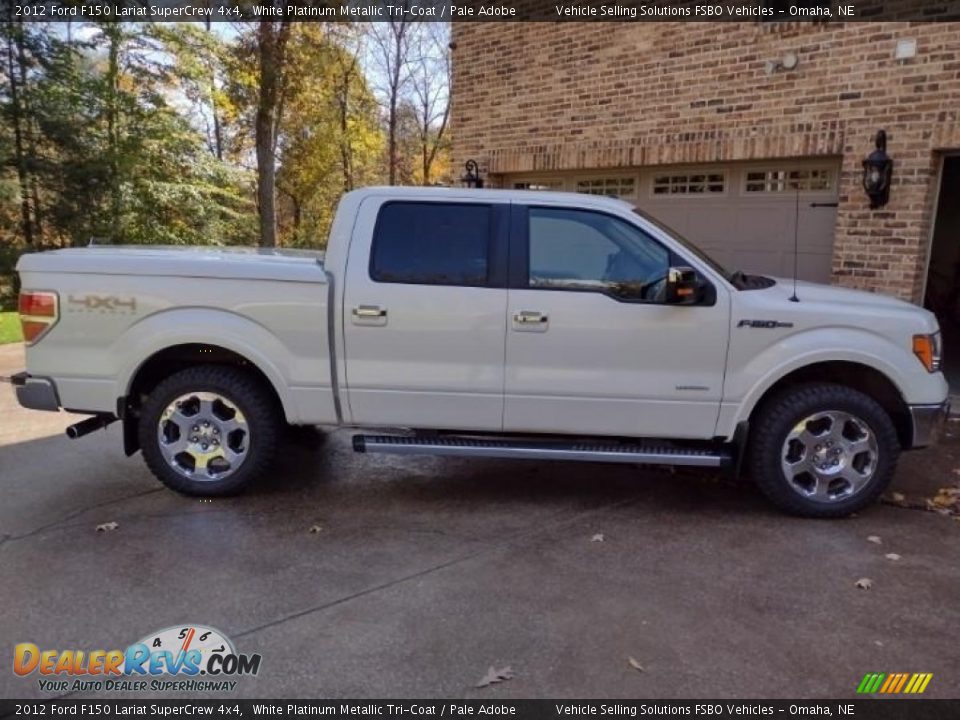 2012 Ford F150 Lariat SuperCrew 4x4 White Platinum Metallic Tri-Coat / Pale Adobe Photo #1