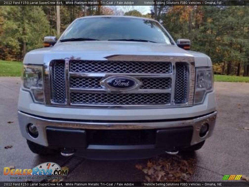 2012 Ford F150 Lariat SuperCrew 4x4 White Platinum Metallic Tri-Coat / Pale Adobe Photo #3