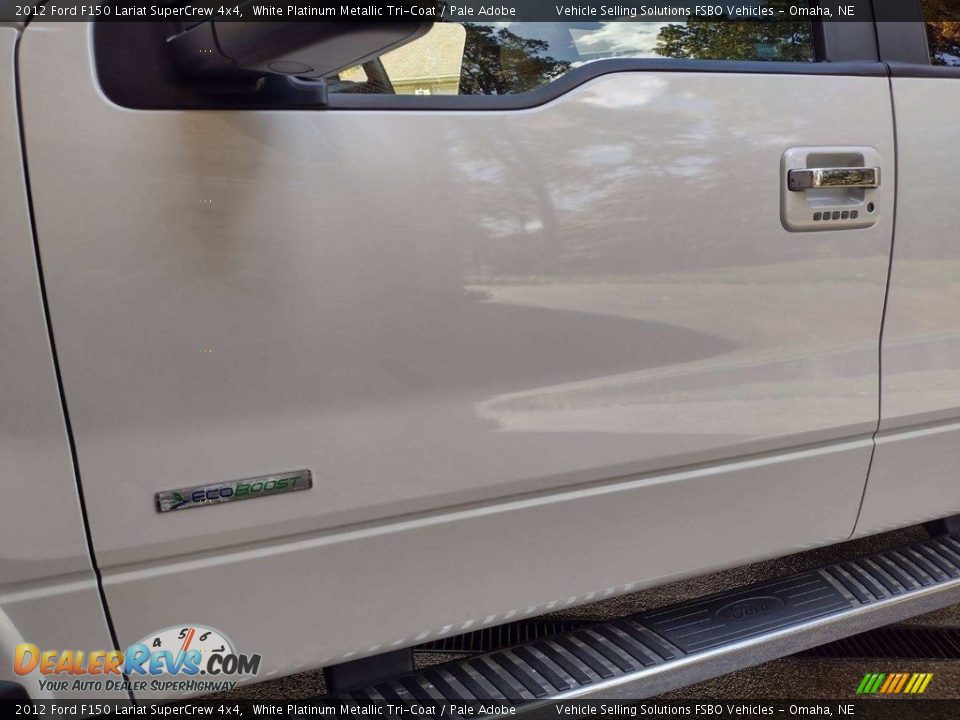 2012 Ford F150 Lariat SuperCrew 4x4 White Platinum Metallic Tri-Coat / Pale Adobe Photo #4