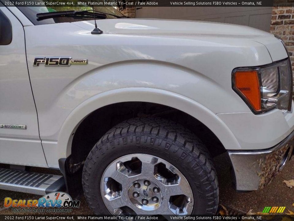 2012 Ford F150 Lariat SuperCrew 4x4 White Platinum Metallic Tri-Coat / Pale Adobe Photo #9