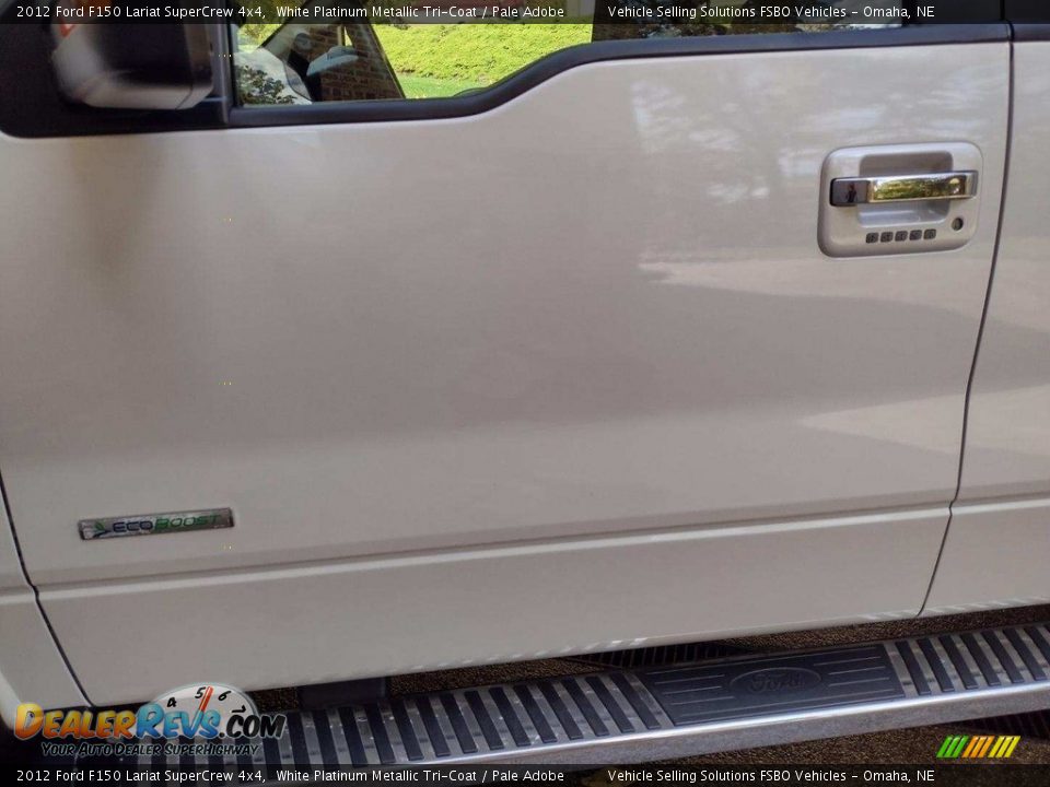 2012 Ford F150 Lariat SuperCrew 4x4 White Platinum Metallic Tri-Coat / Pale Adobe Photo #15