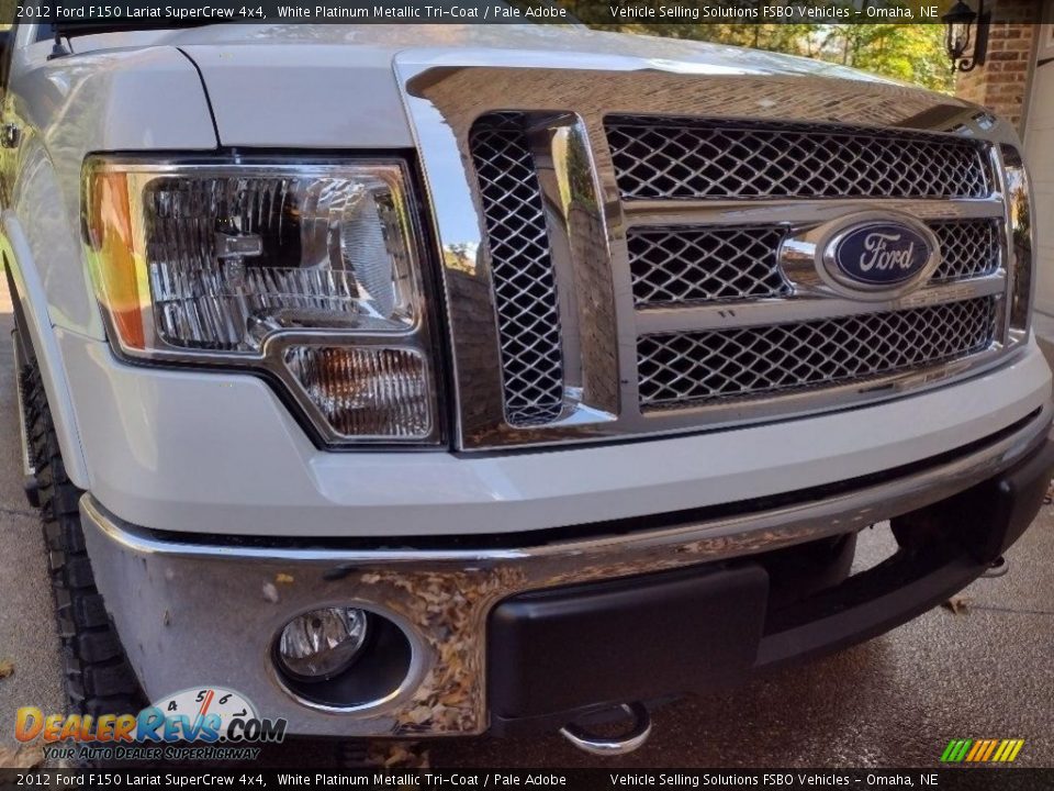 2012 Ford F150 Lariat SuperCrew 4x4 White Platinum Metallic Tri-Coat / Pale Adobe Photo #16