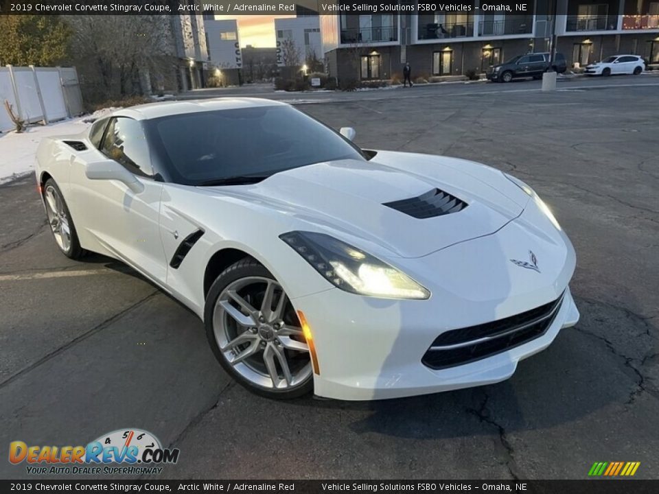 2019 Chevrolet Corvette Stingray Coupe Arctic White / Adrenaline Red Photo #1