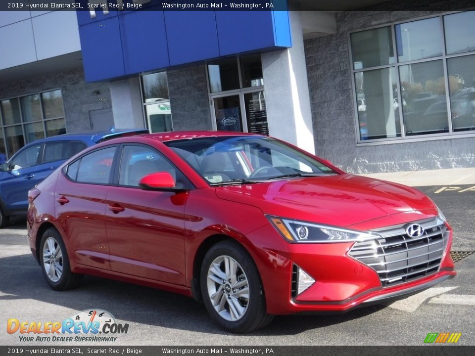 2019 Hyundai Elantra SEL Scarlet Red / Beige Photo #1