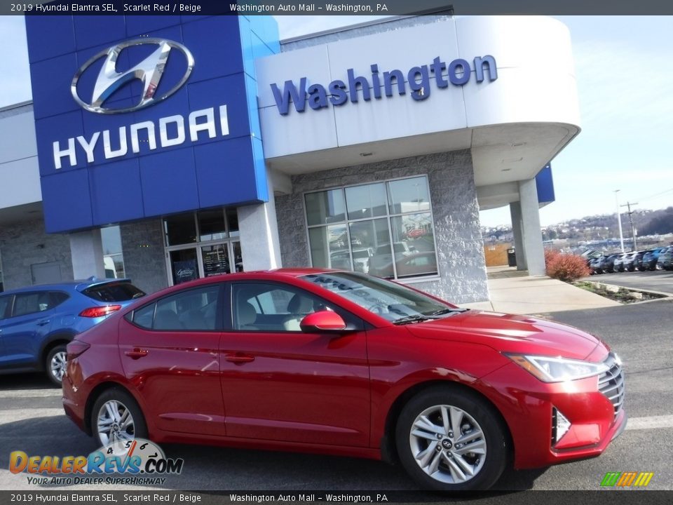 2019 Hyundai Elantra SEL Scarlet Red / Beige Photo #2