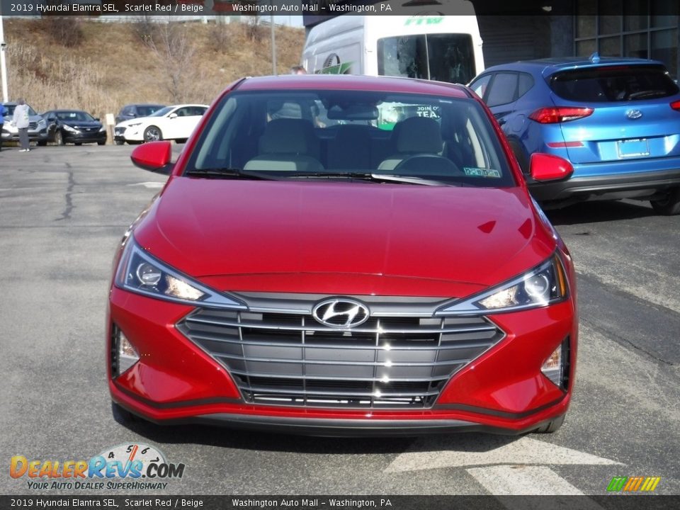 2019 Hyundai Elantra SEL Scarlet Red / Beige Photo #4