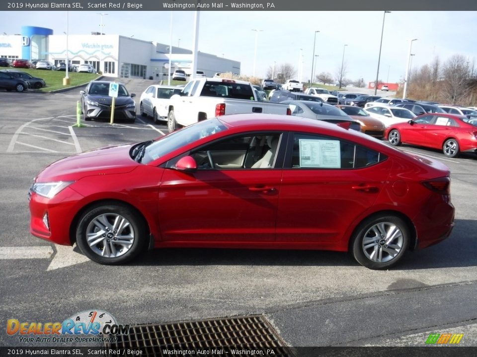 2019 Hyundai Elantra SEL Scarlet Red / Beige Photo #6