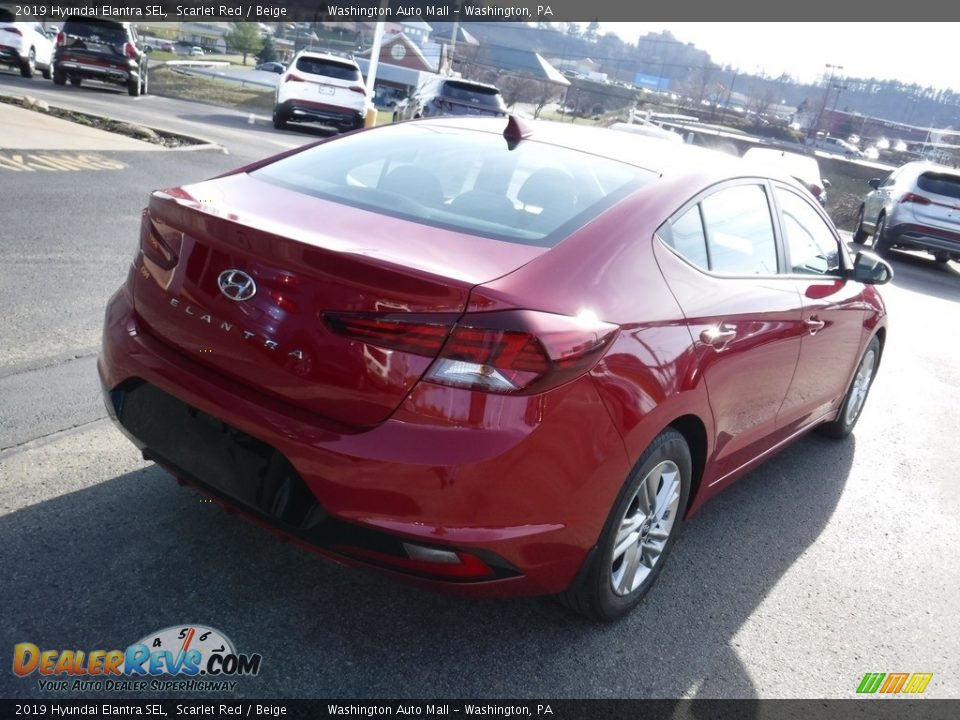 2019 Hyundai Elantra SEL Scarlet Red / Beige Photo #8