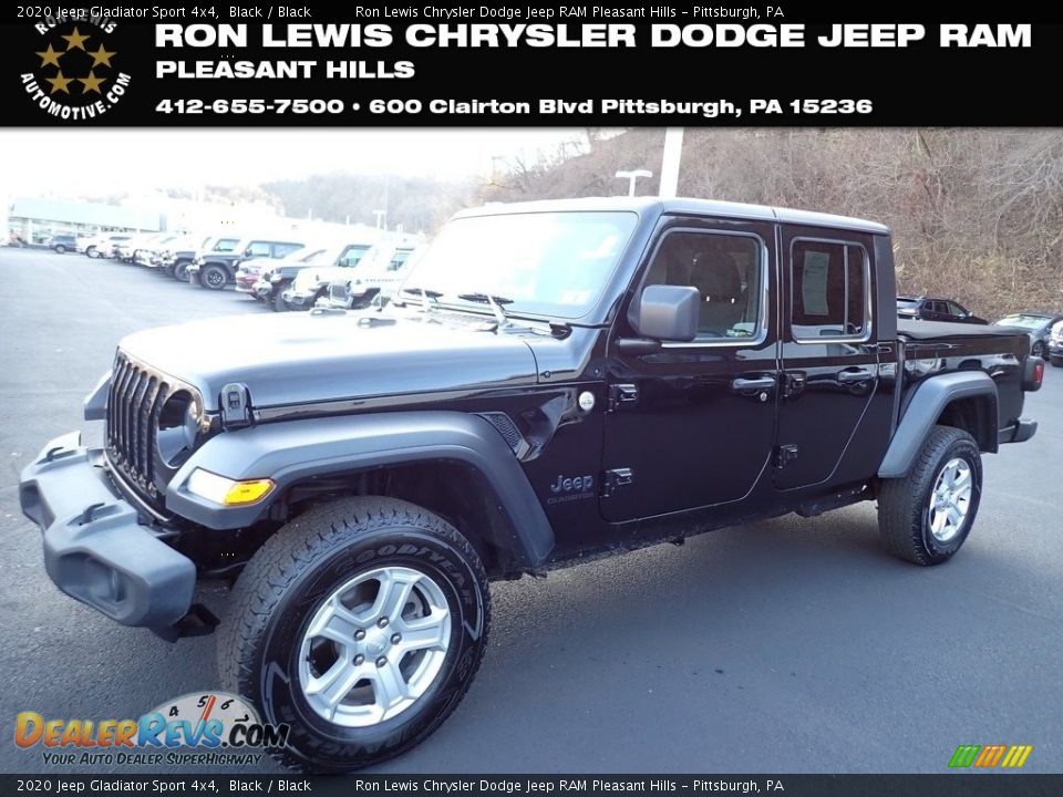 2020 Jeep Gladiator Sport 4x4 Black / Black Photo #1