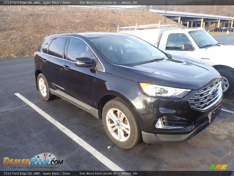 2019 Ford Edge SEL AWD Agate Black / Dune Photo #2
