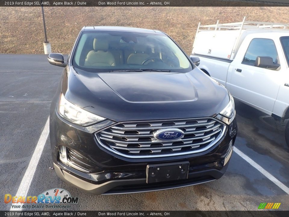 2019 Ford Edge SEL AWD Agate Black / Dune Photo #3