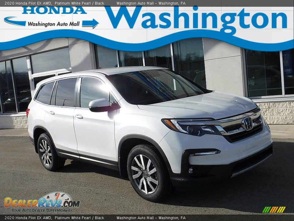 2020 Honda Pilot EX AWD Platinum White Pearl / Black Photo #1