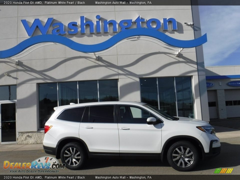 2020 Honda Pilot EX AWD Platinum White Pearl / Black Photo #2